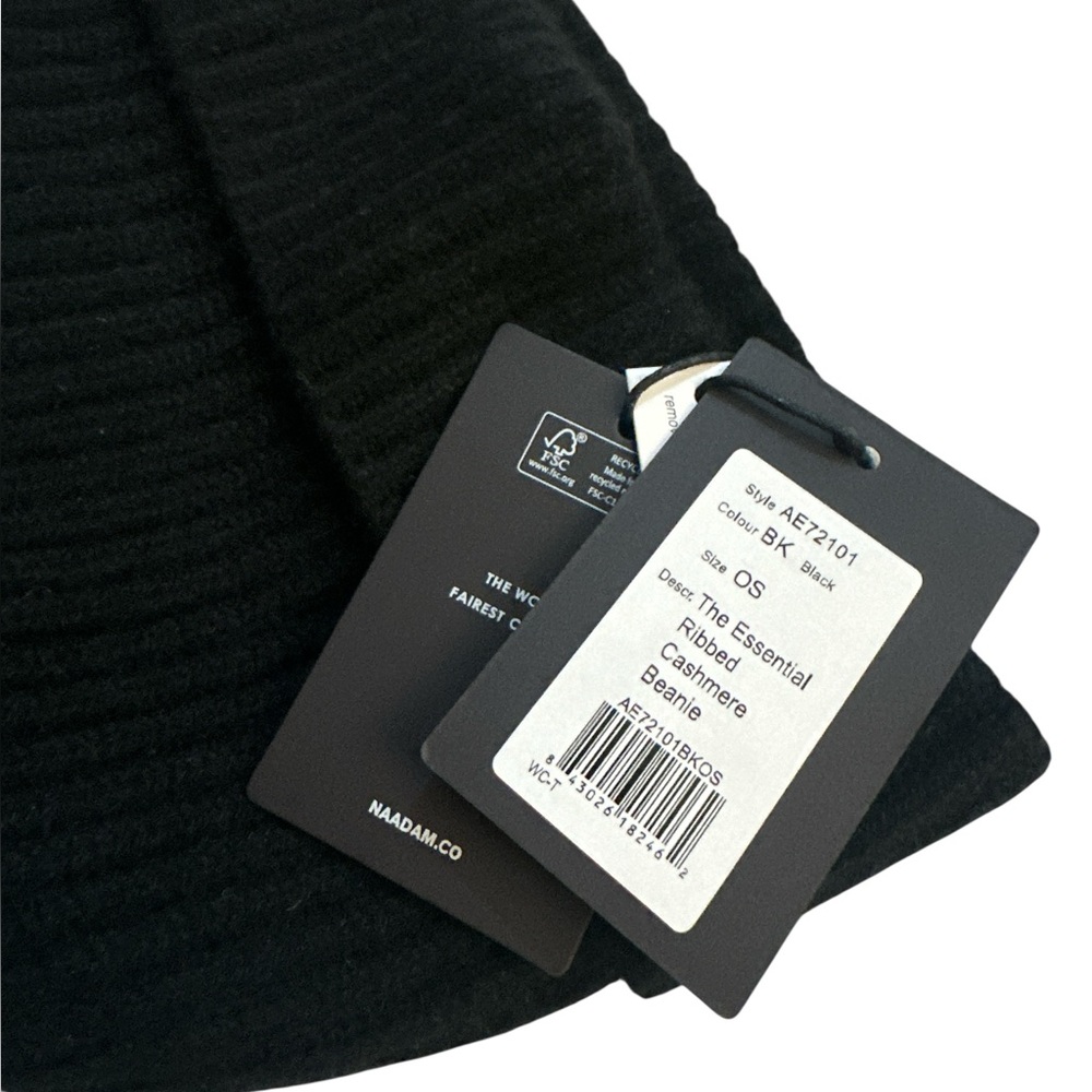 NAADAM Signature Cashmere Ribbed Beanie - Picture 4 of 4